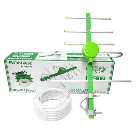  เสาอากาศดิจิตอลทีวี ติดตั้งภายนอก พร้อมสายและอุปกรณ์ติดตั้ง SONAR รุ่น HD-201 _1